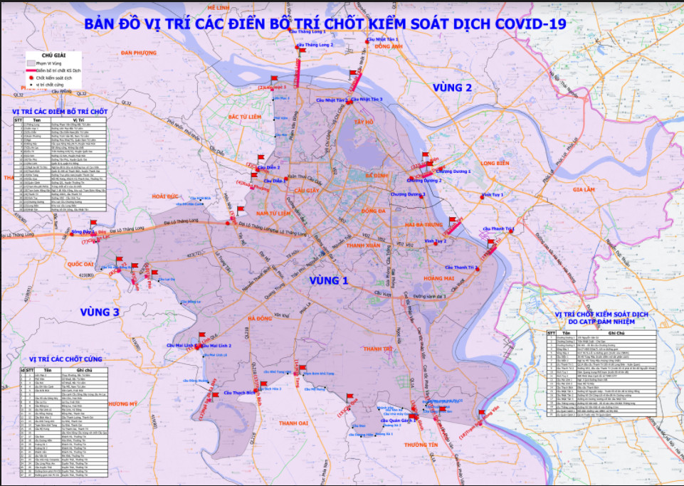 Phương án cho người và phương tiện lưu thông qua 03 phân vùng tại Thủ Đô